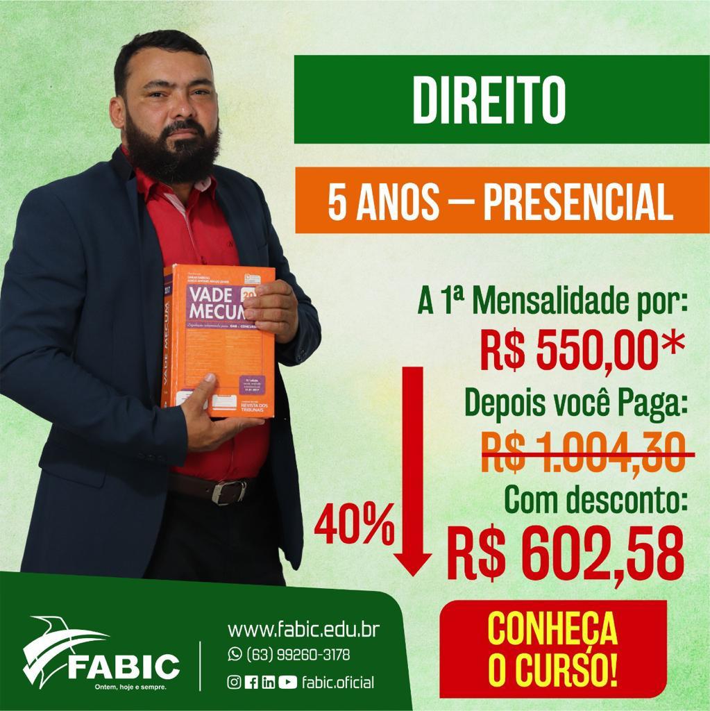 É PRA VALER: Fabic anuncia vestibular para os cursos de Direito e Enfermagem em Ananás