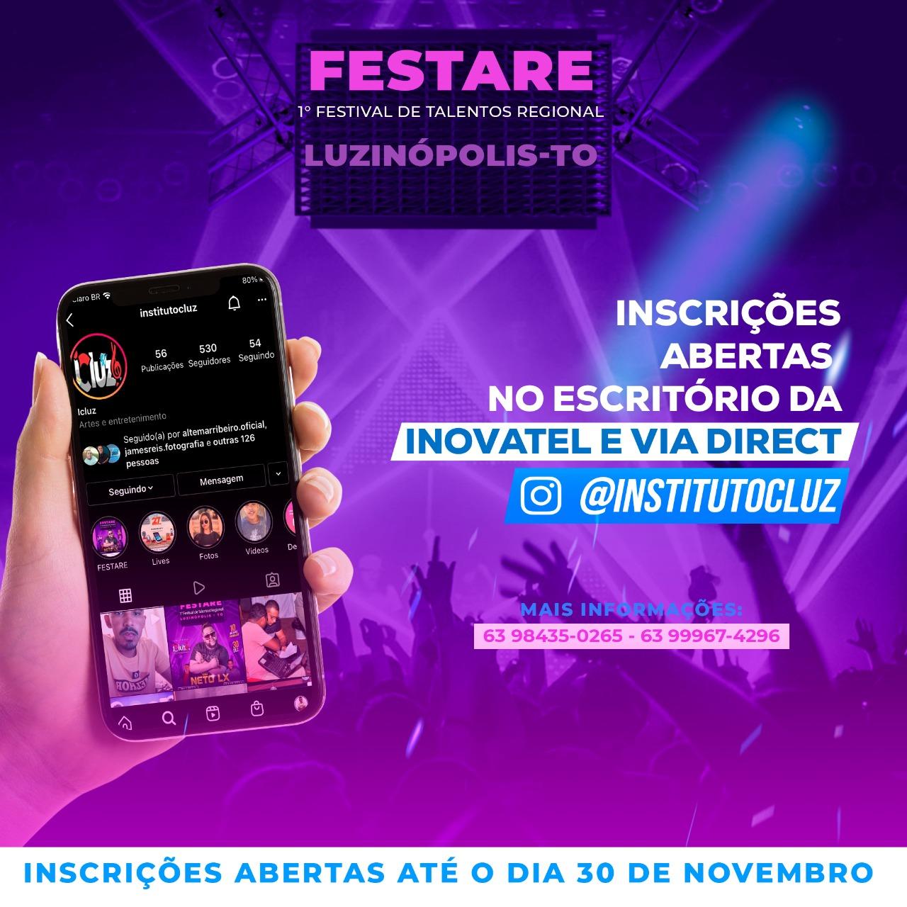 Instituto Cultura de Luzinópolis está com inscrições abertas para o 1º Festival de Talentos Regional – FESTARE