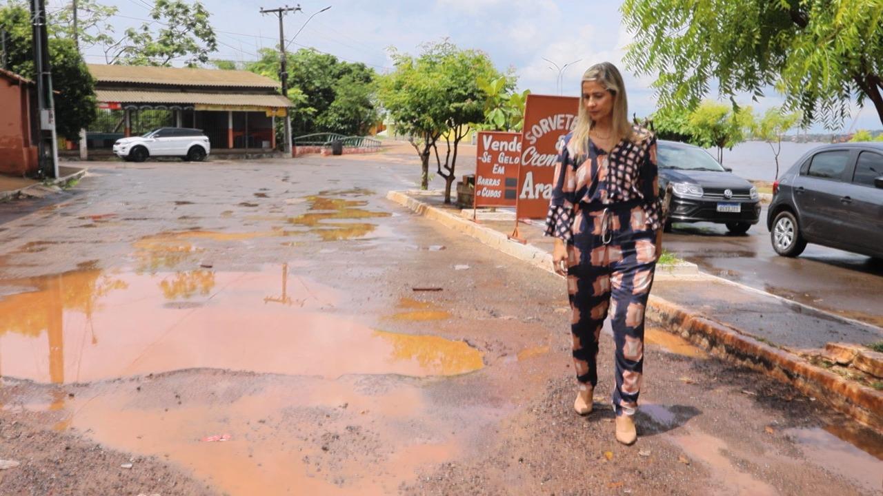 Prefeita Patrícia Evelin mostra restauração da Avenida Araguaia e anuncia nova etapa da obra em Xambioá 