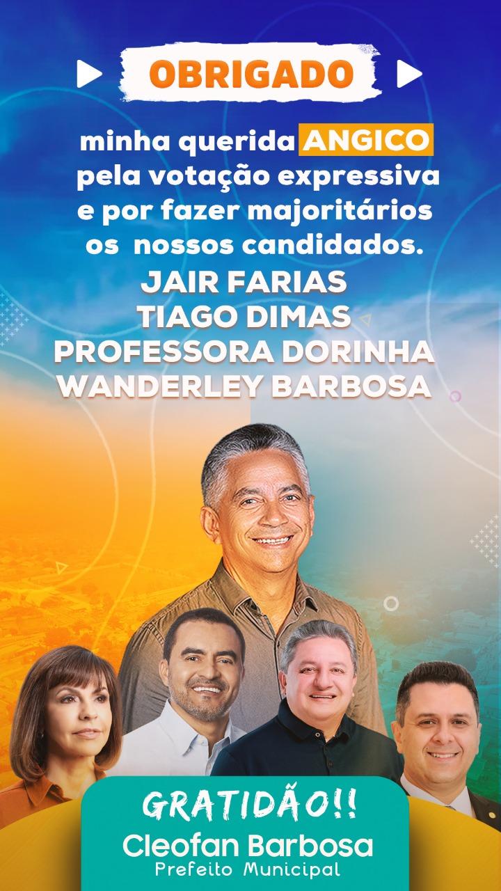 Eleições em Angico: Jair Farias, Tiago Dimas, Professora Dorinha e Wanderley Barbosa são majoritários no Município; veja os votos 