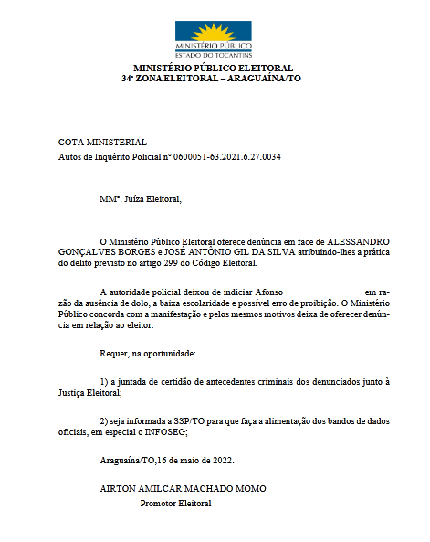 Prefeito Alessandro Borges é denunciado pelo Ministério Público por compra de votos em Muricilândia
