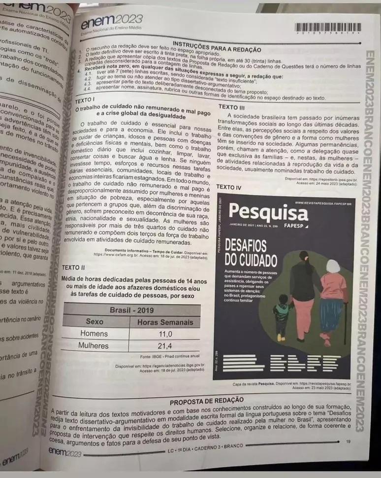 Polícia Federal é acionada após fotos da prova do Enem 2023 vazarem na Internet  
