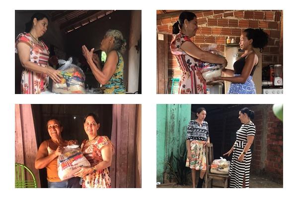 Primeira Dama de Ananás, Glória Nepomoceno, realiza visitas às famílias, ouve demandas da comunidade e entrega kist de alimentos às famílias na cidade