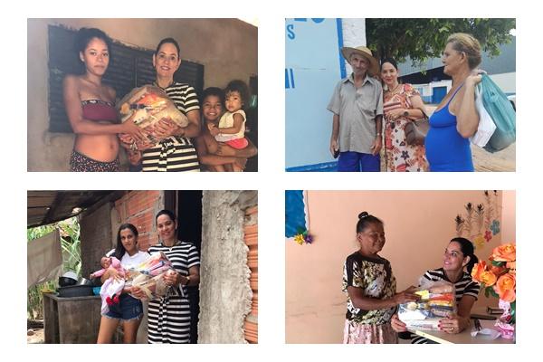 Primeira Dama de Ananás, Glória Nepomoceno, realiza visitas às famílias, ouve demandas da comunidade e entrega kist de alimentos às famílias na cidade
