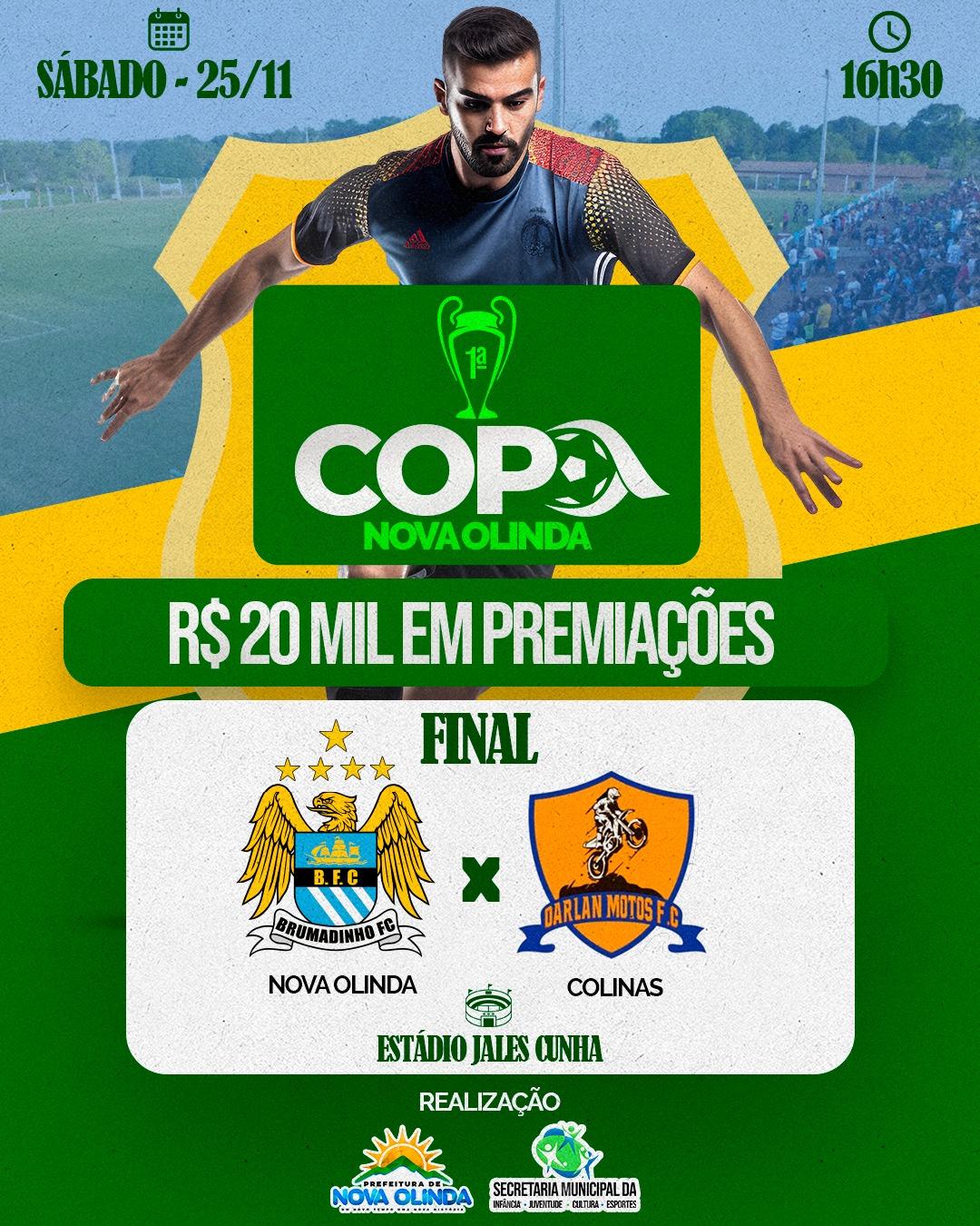 Final do Campeonato Municipal de Nova Olinda acontece nesse sábado, 25.