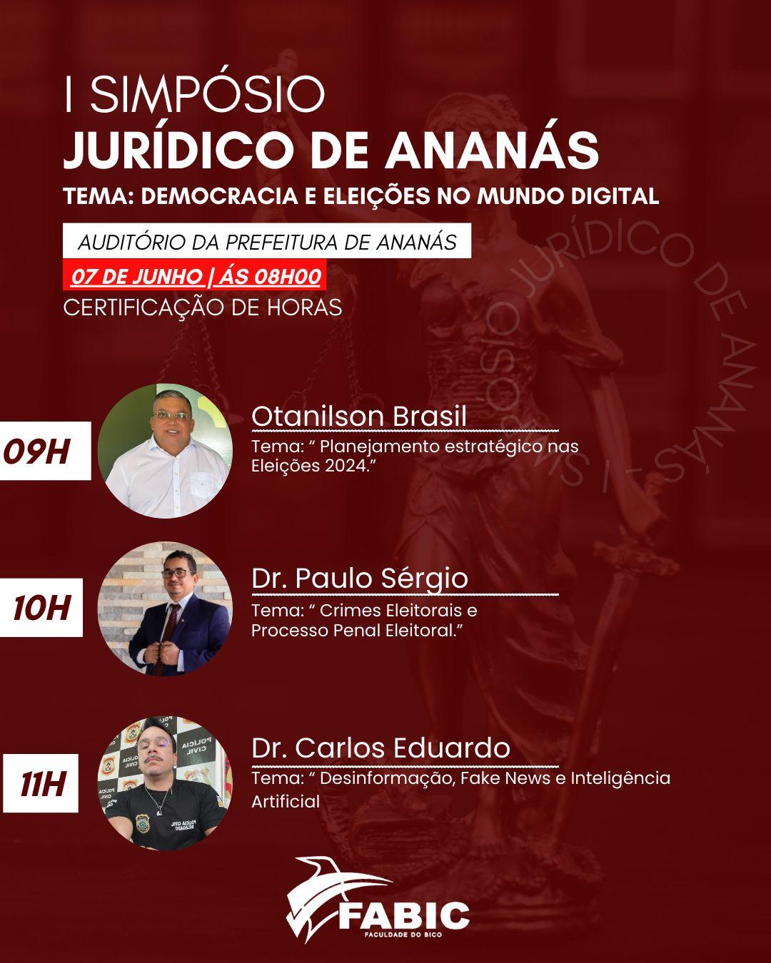 FABIC realiza I Simpósio Jurídico de Ananás