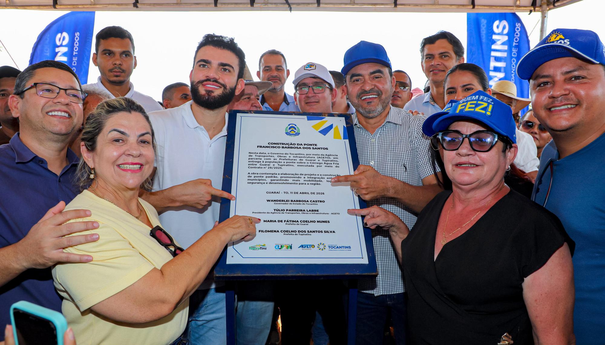 Governador Wanderlei Barbosa inaugura Ponte Francisco Barbosa dos Santos e fortalece integração entre Guaraí e Tupiratins
