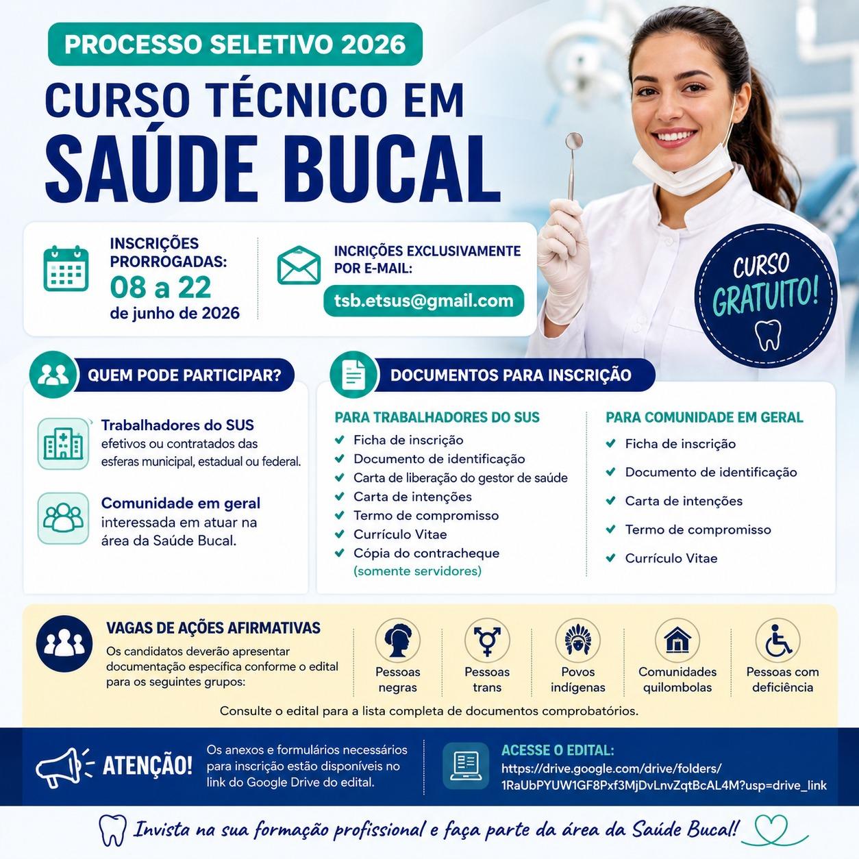 Curso Técnico em Saúde Bucal está com vagas abertas no Tocantins Curso Técnico em Saúde Bucal está com vagas abertas no Tocantins